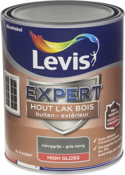 Levis - Expert Hout Lak Buiten High Gloss - Navygrijs - 1 L