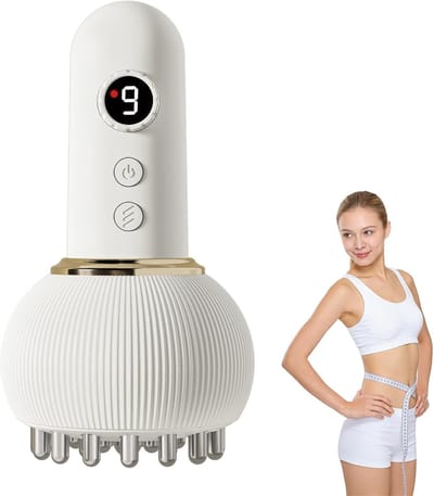 KZQ Lymfedrainagemassager - 3-in-1 Body Sculpting-apparaat (microstroom, warmtetherapie, vibratie) - Helpt striae en cellulite te verminderen - 9 instelbare niveaus - Oplaadbaar - - Geschikt voor benen, armen, buik en rug - Wit