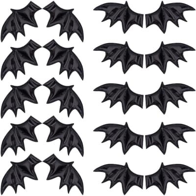 Dailygoody - Halloween vleermuis vleugels - DIY ambachten - 40 stuks lederen decoraties - zwart - kostuumaccessoires - Halloween versiering - geschikt.