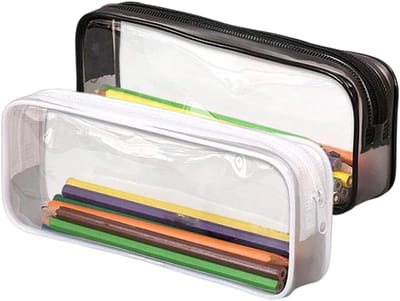 Grote Doorzichtige Ritszakken voor School en Kantoor - Ideaal voor Make-up en Organisatie, Set van 2 Stuks