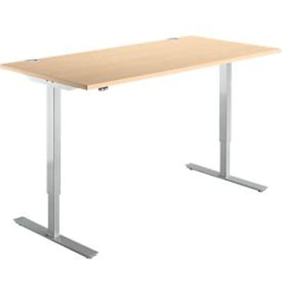 Schäfer Shop  Select Bureautafel START UP, eentraps elektr. in hoogte verstelbaar, B 1600 mm, esdoorn/blank aluminium