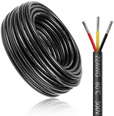 30 meter 22 AWG 3-aderige elektrische draad - flexibele verlengkabel voor 5V/12V/24V toepassingen