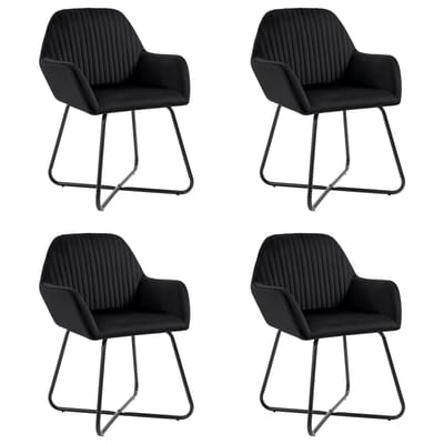 vidaXL - Eetkamerstoelen - 4 - st - fluweel - zwart