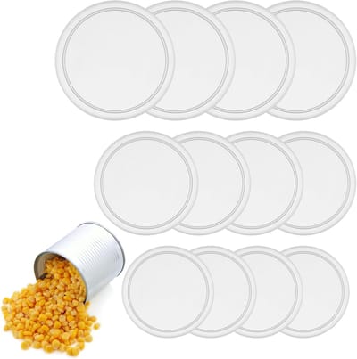 12 Transparante Dekselsets voor Blikjes, Herbruikbare Plastic Lids in 3 Maten voor Honden- en Kattenvoer, Geschikt voor 400g en 800g Blikjes