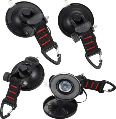 Dailygoods- Zuignap Anker 4 Stuks - Bevestigende Haak - Antislip - Slijtvast - Voor Auto/Tenten - Hoge Hechting - Zuignapanker