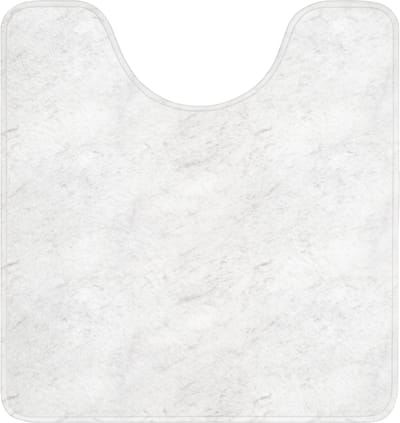 WC mat met uitsparing 55x60 cm - Antislip - Wit - Marmer - Grijze aders - Toiletmat met uitsnijding - Vloermat - Douchemat - Toilet tapijt - Toiletmatten