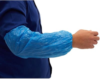 Mouwovertrek / mouwhoezen blauw - Blauw - Polyethyleen - Ter bescherming van mouwen / kleding - Elastieken aan de onder en bovenzijde