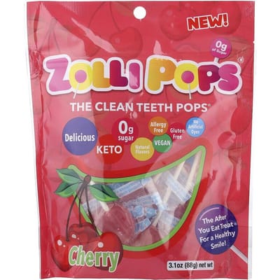De Clean Teeth Pops®, Kers, 3,1 oz (88 gram)