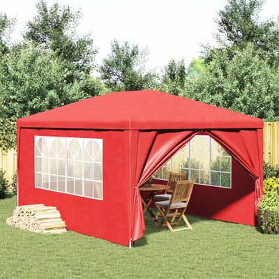 vidaXL - Partytent - 400 - x - 300 - x - 255 - cm - Rood - PE - en - staal