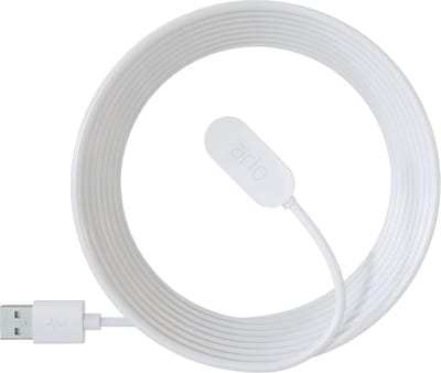 Arlo magnetische stroomkabel voor binnen (wit) - STROOMKABEL - Arlo Gecertficieerd Accessoire - 2,4 m magnetische stroomkabel - Compatibel met Arlo Ultra 2 (+XL), Pro 5, Pro 4 (+XL), Pro 3, Go 2 beveiligingscamera's & floodlight - VMA5000C-100EUS