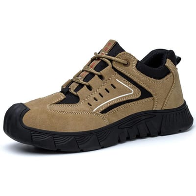 Chaussures de travail d'assurance du travail Chaussures de travail de soudeur Résistantes à l'usure, anti-écrasement et anti-perforation Semelle souple Chaussures de travail de sécurité légères 46 brown