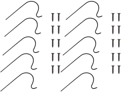 Dailygoods- Plantenhangers 10 Stuks - Ophanghouder - Zwart - Hoogwaardig IJzermateriaal - Robuust Ontwerp - Minimalistisch Design - Plantensteun