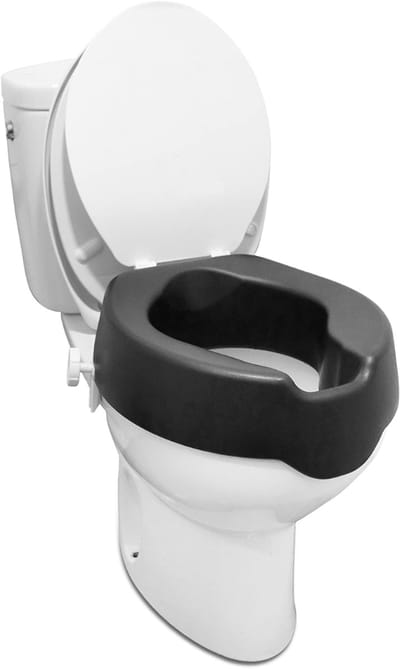 CLVP® Toiletverhoger 10 cm - Voor Ouderen - WC Verhoger - Verhoogde Bril - Toiletframe – Eenvoudige Montage - Zwart