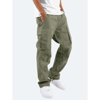 Nieuwe Zomerstijl Heren Werk Casual Broek Trekkoord Meerdere zakken Broek M gray