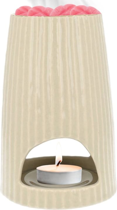 Scentchips® Rib - Waxbrander - Geurbrander - Amberblokjes Brander - Oliebrander - Wax Melts Brander - Aromabrander - Ook Geschikt Voor Essentiële Oliën - Geurolie - Waxmelts - Zandkleurig