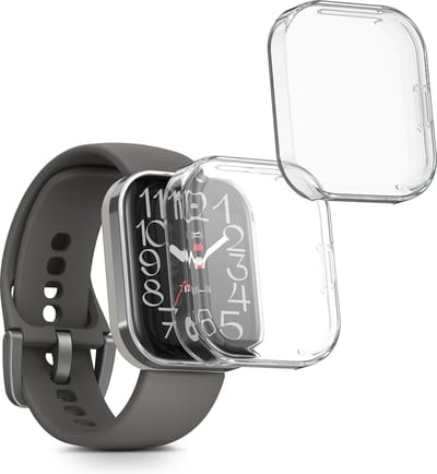 kwmobile 2x smartwatch hoes geschikt voor 22mm Amazfit Bip 6 / Bip 5 Unity / Bip 5 / GTS 3 / Balance 2 / Helio Strap hoesje - Siliconen sporthorloge cover - Activity tracker case in transparant