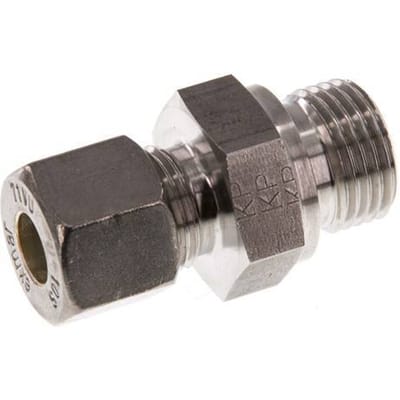 G 1/2'' Buitendraad x 10S RVS Rechte Knelfitting 630 Bar DIN 2353 - FL2S-MO-ST-012G-10-S