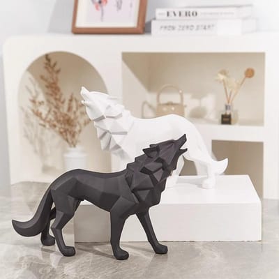 Moderne Eenvoudige Geometrische Wolf Ornamenten Licht Luxe Stijl High-end Huisdecoratie Woonkamer TV-meubel Hars Ambachten
