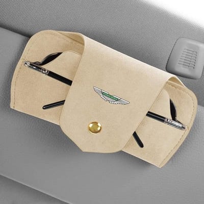 Auto Brillendoos - Opberg Organizer - Veilig Bril Dragen - Magnetische Sluiting - 15 x 10 x 10 cm - Beige