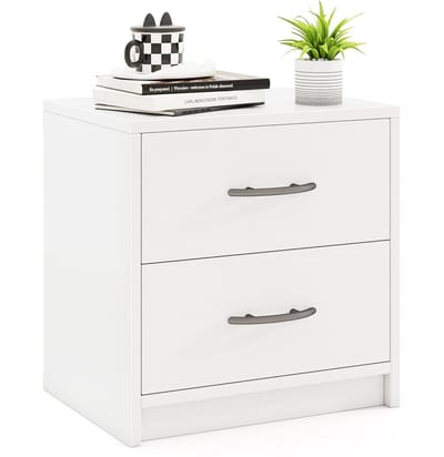 COSTWAY Nachtkastje met 2 laden, kleine bijzettafel, nachtkastje, banktafel, nachtkastje, nachtkastje voor slaapkamer, woonkamer, 38,5 x 28 x 39 cm (wit)