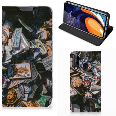 Standcase Hoesje voor Samsung Galaxy A60 Stand Case Badges