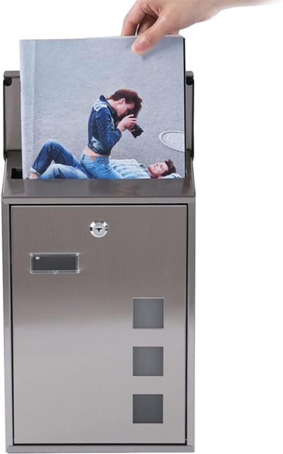 Brievenbus Muurbevestiging - Postbus Roestvrijstaal - Post Veilig Ontvangen - Waterdicht Anti-diefstal - 39x10x25cm - Zilver