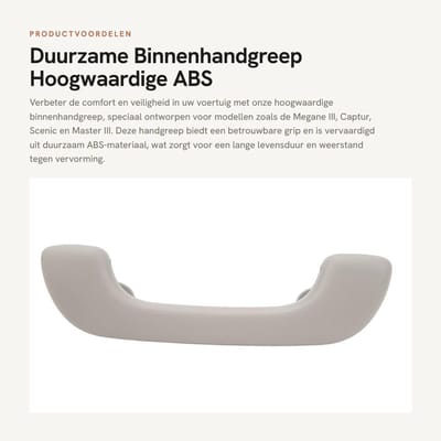Dailygoods- Dakkofferhandvat - Hoogwaardige ABS - Antislip Grip - Vervangingsonderdeel voor Megane III - Comfortabel - Duurzaam - Verbeterde Stabiliteit - Interieurhandvat