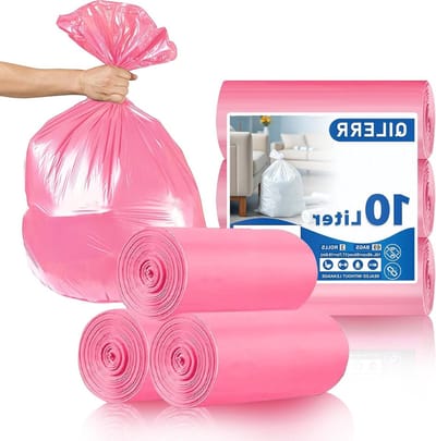Kleine vuilniszakken - Mini afvalzakken - Huishoudelijk gebruik - Extra dik materiaal - 69 stuks - Roze