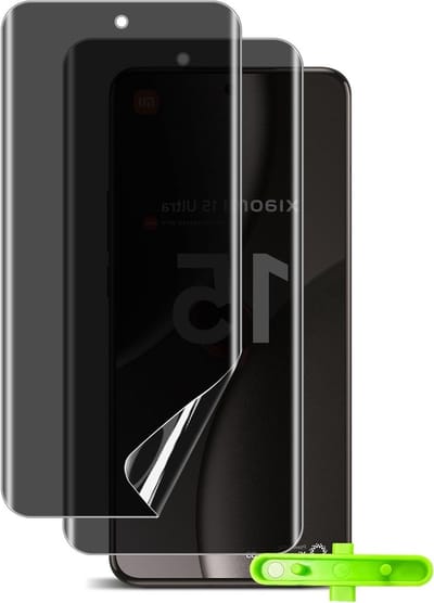 Set van 2 Anti-Spy en Krasbestendige Soft Screen Protectors voor Xiaomi 15 Ultra 5G, TPU Bescherming tegen Krassen en Glans