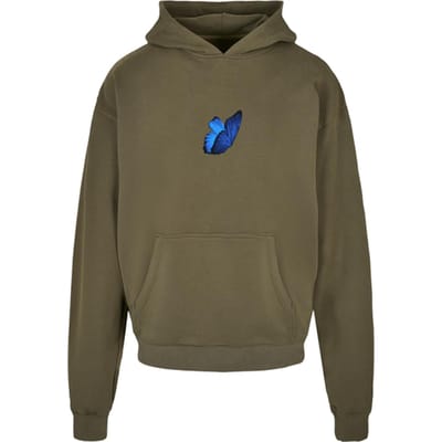 Mister Tee - Le Papillon Heavy Oversize Hoodie/trui - S - Olijfgroen
