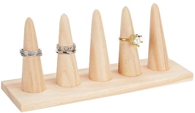 Dailygoody - Ringhouder - Houten Ring Organizer - Conische Display Stand - 20 x 6 x 8.2 cm - Sieradenopslag - Geschikt voor Vrouwen - Modern