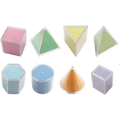 8 Stuks Transparante Geometrische Vormen Blokken Montessori Speelgoed Stapelspel Wiskunde Educatief voor Leeftijden Kinderen Puzzel Kerstcadeau
