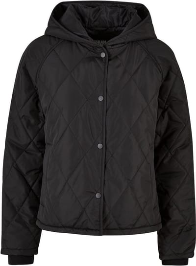 Urban Classics - Oversized Diamond Quilted Hooded Jacket - XXL - Zwart