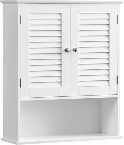 MIRA Home Badkamerkast met 2 Deuren - Medicijnkastje met 3 Planken - Badkamermeubel - MDF - Wit