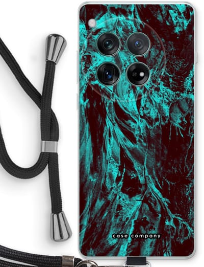 Case Company® - Hoesje met koord geschikt voor OnePlus 12r hoesje met Koord - Ice Age - Telefoonhoesje met Zwart Koord - Bescherming aan alle Kanten en Over de Schermrand