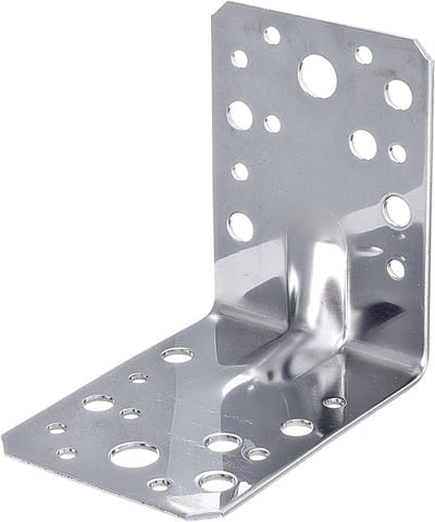 Zware Hoekverbinding - Versterkingshoek Bevestigingshoek - Houtverbindingen Maken - Roestvrij Staal - 150 x 150 x 65 mm - Zilver