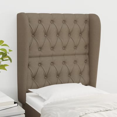 vidaXL - Hoofdbord - met - randen - 83x23x118/128 - cm - stof - taupe