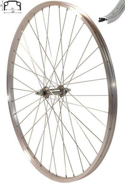Voorwiel 28 inch aluminium 36 spaken inclusief band