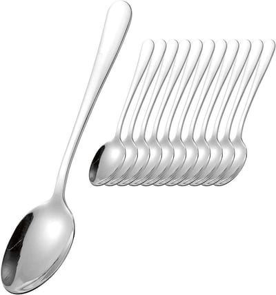 Dailygoody - Koffielepelset - 12-delige set - Roestvrij staal - Gepolijst - Vaatwasserbestendig - Perfect voor koffie en thee - Zilver
