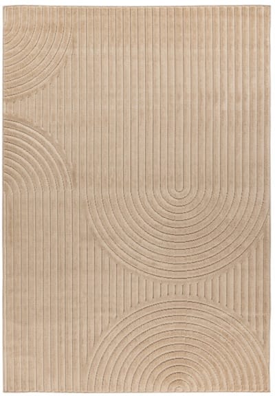 Japandi binnen- en buitenkleed Viva – beige met fijn patroon