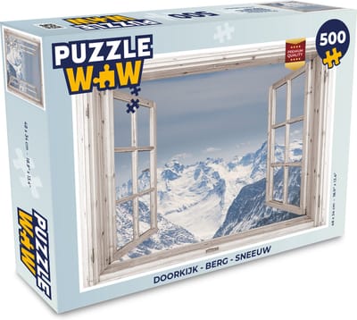 Puzzel Doorkijk - Berg - Sneeuw - Legpuzzel - Puzzel 500 stukjes