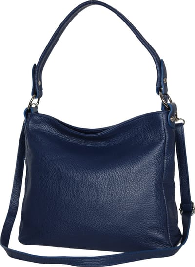 AmbraModa GLX35 - Italiaans handtas schoudertas crossbodytas van echt leer jeansblauw