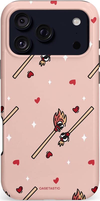 Casetastic hoesje geschikt voor Apple iPhone 17 Pro Max - MagSafe - Dubbellaagse bescherming - Vurige liefde - Fashion Case - Perzik Zand