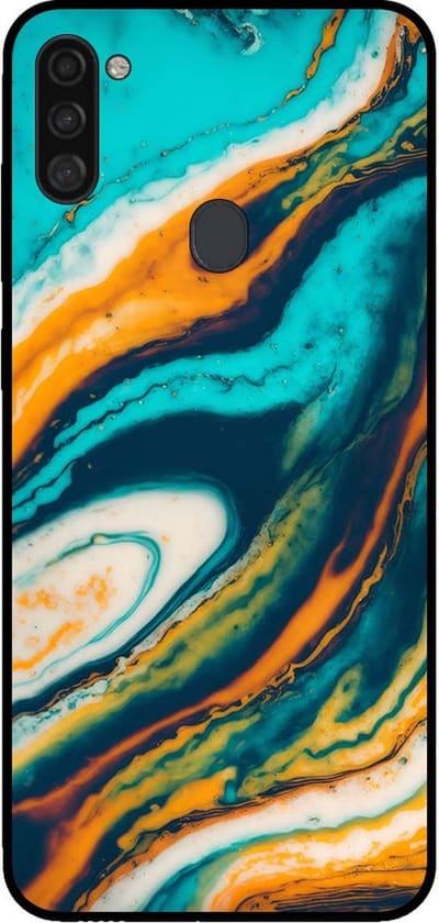 Smartphonica Telefoonhoesje voor Samsung Galaxy A11 marmer look - backcover marmer hoesje - Groen geschikt voor Samsung Galaxy A11