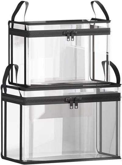 Grote Opbergzakken - Opvouwbare Koffers - Ruimte Besparen - Doorzichtig PVC - 4 Stuks - Zwart