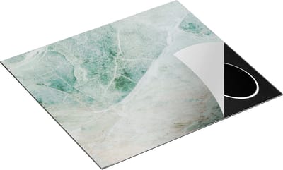 Chefcare Inductie Beschermer Abstracte Kunst - Groene Marmer - 60x50 cm - Afdekplaat Inductie - Kookplaat Beschermer - Inductie Mat