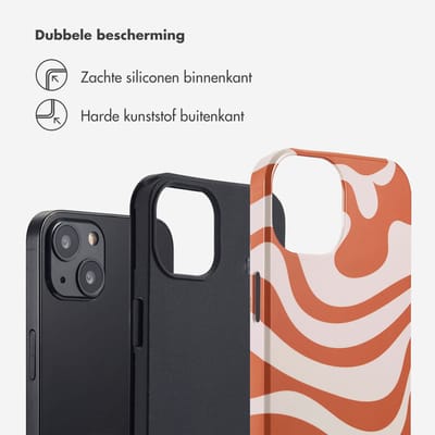 Selencia Hoesje - Geschikt voor Apple iPhone 13 - Backcover - Dream Swirl Orange