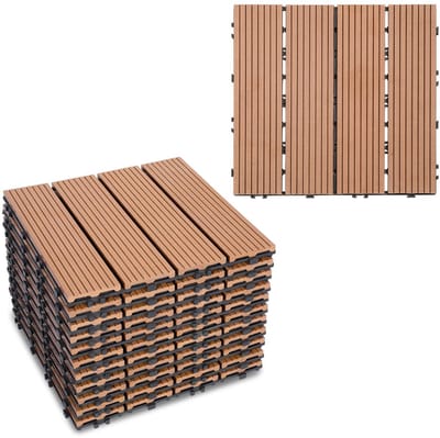 WPC Terrastegels 30x30 cm - Klikken, Tuintegels Buiten, Waterdoorlatend, Onderhoudsvrij, 11 Stuks/m²
