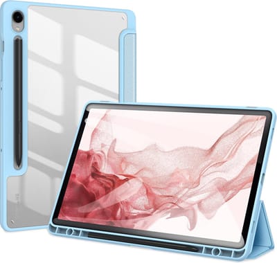 Dux Ducis - Tablet hoes geschikt voor Samsung Galaxy Tab S10 FE / S9/S9 FE - Toby Series - Auto Sleep/Wake functie - Tri-Fold Book Case - Licht Blauw