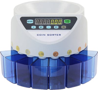 Truskore® - Geldtelmachine - Munttelmachine - Grijs - Muntsorteerder - Incl. Grats Opberg- en Stofhoes - Coin counting G9002